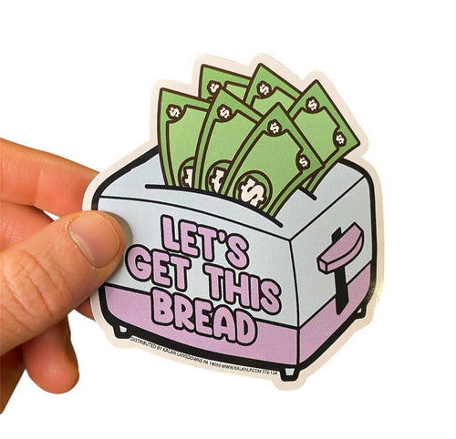 "Let's Get This Bread" Funny Sticker Die-Cut Car Window Bumper Decal - USA Made