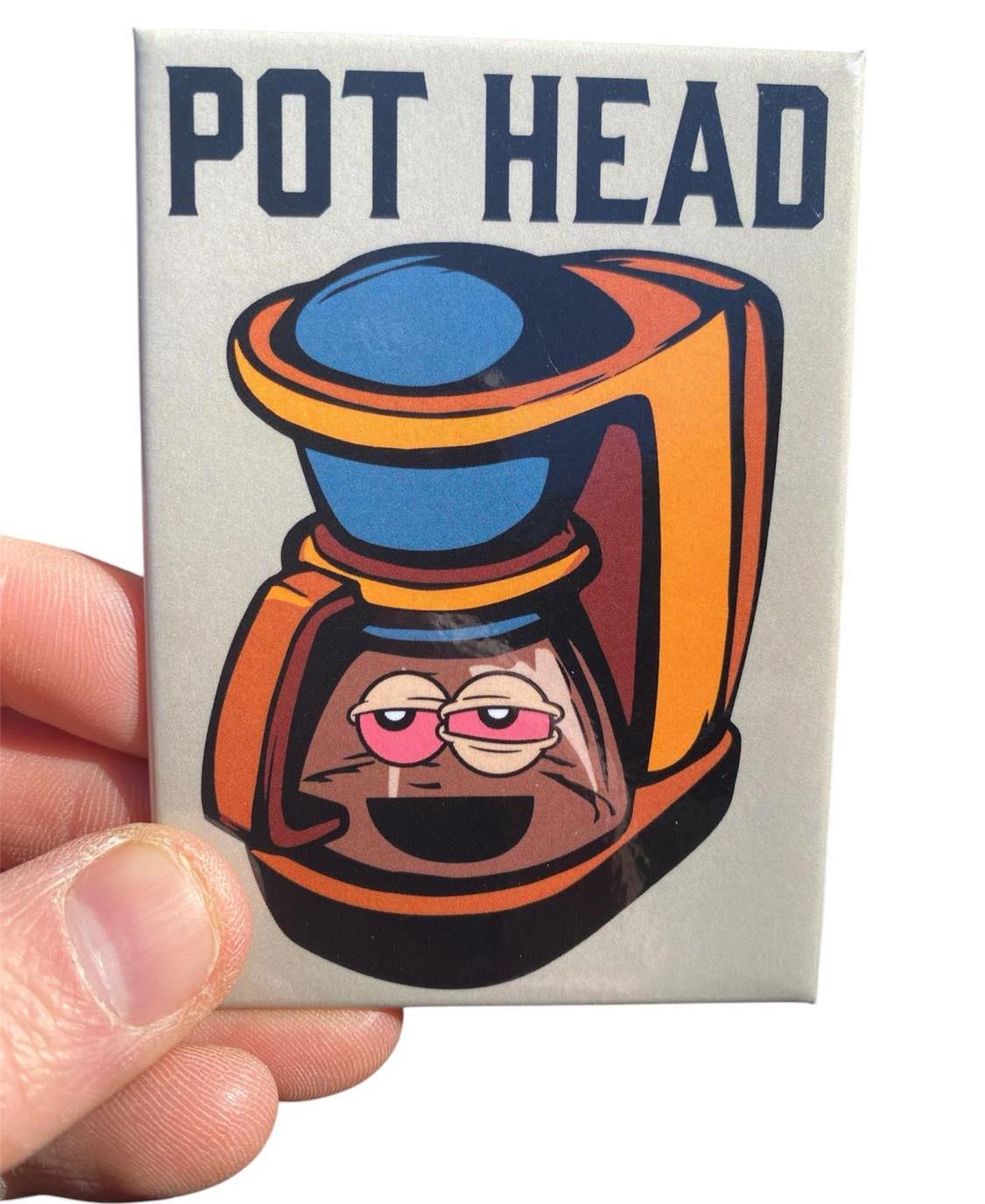 "POT HEAD" Funny Coffee Maker Kitchen Fridge Magnet - 3.5" x 2.5" Made in USA