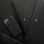 Black Alligator Patterned Macbook Case