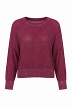 Pima Cotton Metallic Mini Seed Stitch - Crimson/Silver