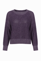 Pima Cotton Metallic Mini Seed Stitch - Plum/Silver