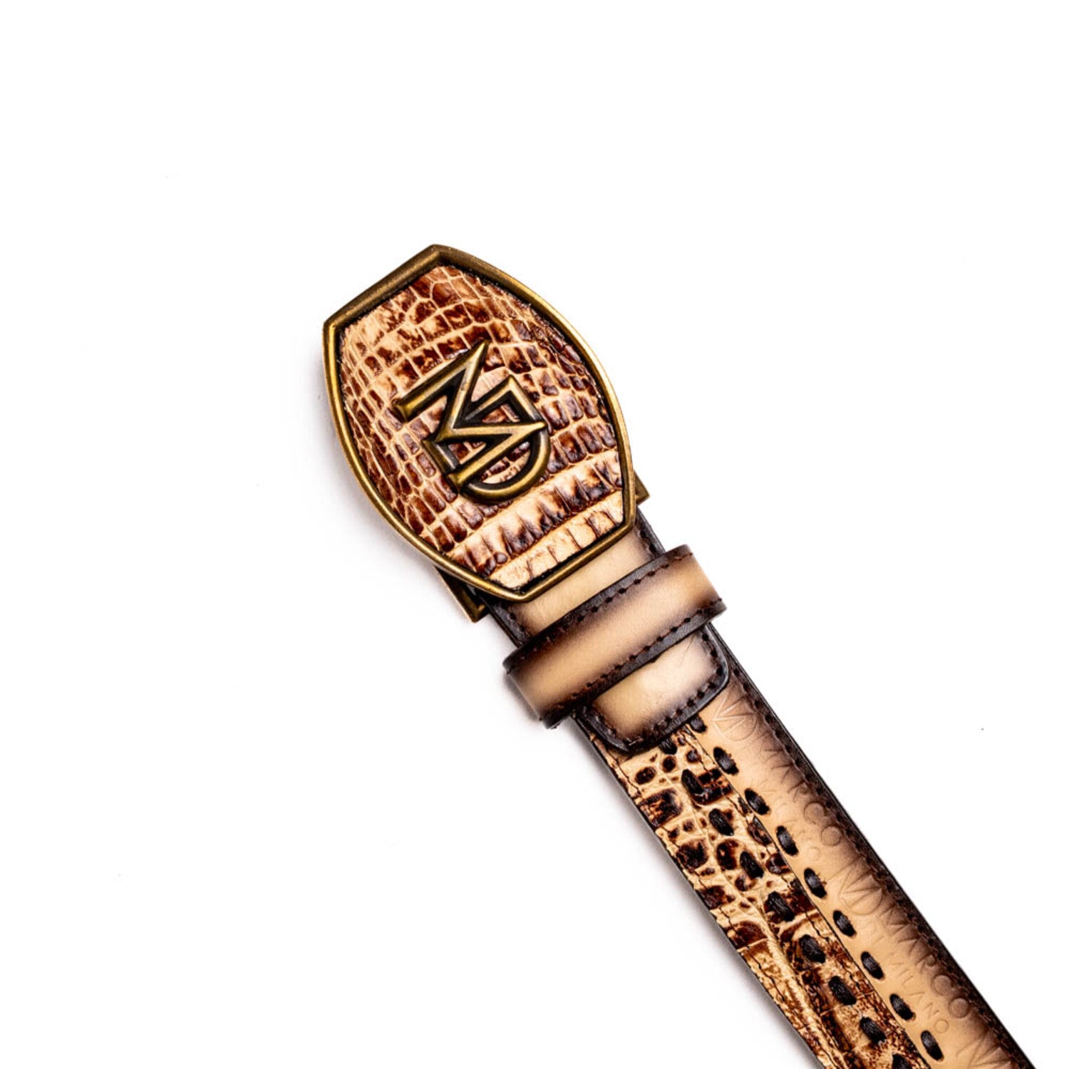 Montana // Caiman & Calf Leather Belt // Stone Orix