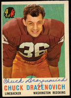 1959 TOPPS Football Card #172 Signed/Auto Chuck Drazenovich Washington Redskins
