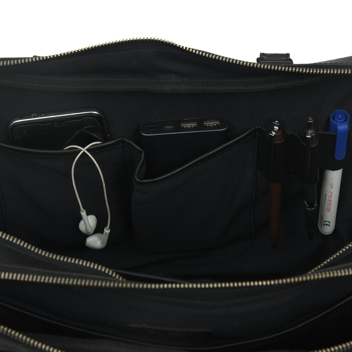 Dixon Black Buffalo Leather Laptop Briefcase