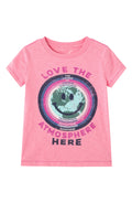 Peek Aren'T You Curious Kids' Protect the Ozone Graphic Tee, Size 6-7 in Pink