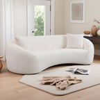 Curved 3 Seater Sofa - White