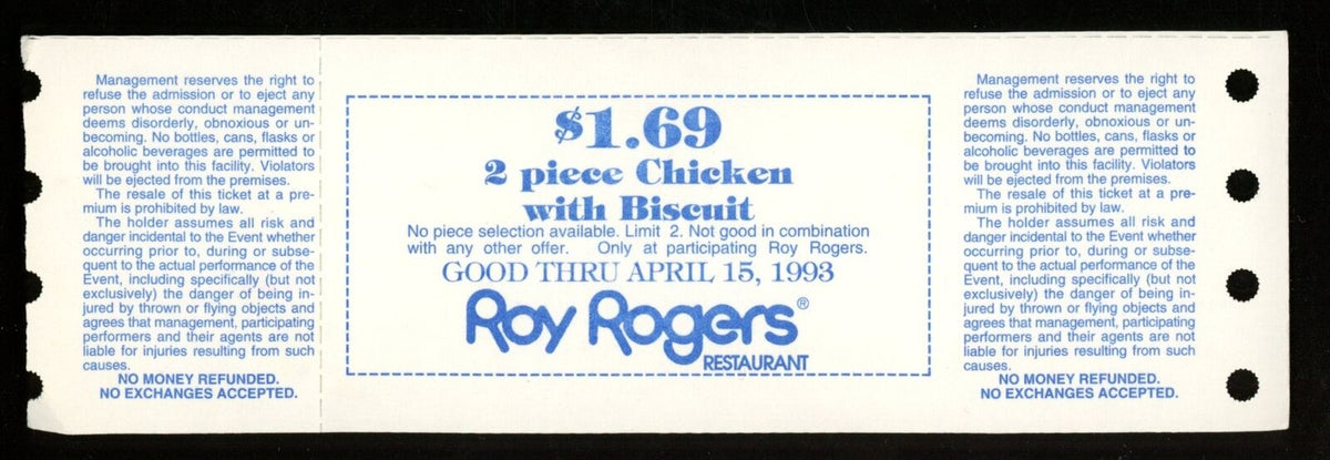February 28, 1993 Pitt vs. Georgetown College Basketball Game Full Ticket