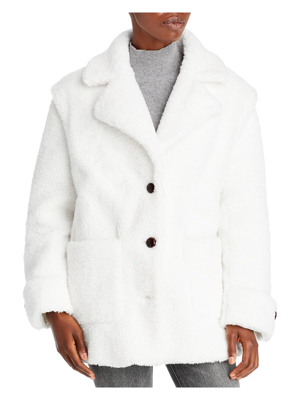AQUA Women's Ivory Pocketed Long Sleeve Jacket Size Small