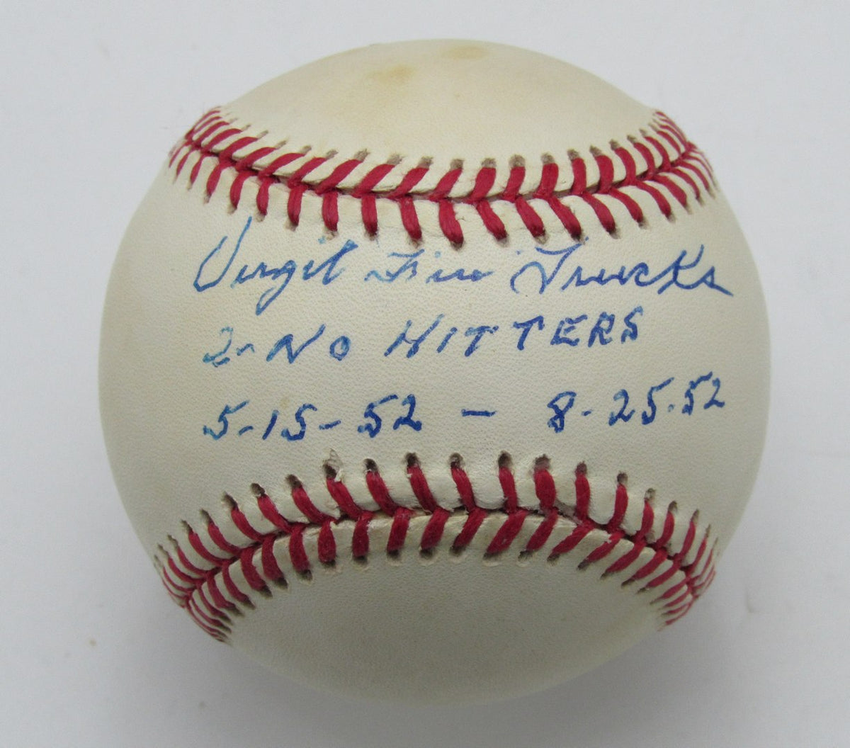 Virgil Trucks Signed/Inscribed OAL Baseball Detroit Tigers PSA/DNA 191645