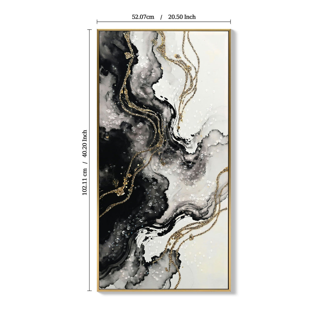 Large Framed And Abstract Wall Art - White / Black