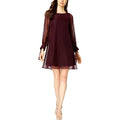 Taylor Women's Plus Size Chiffon Long Sleeve Shift Dress