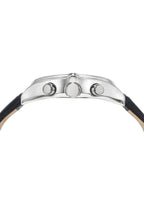 Roman Genuine Leather Silver Tone & Black Men's Watch 1292AROL