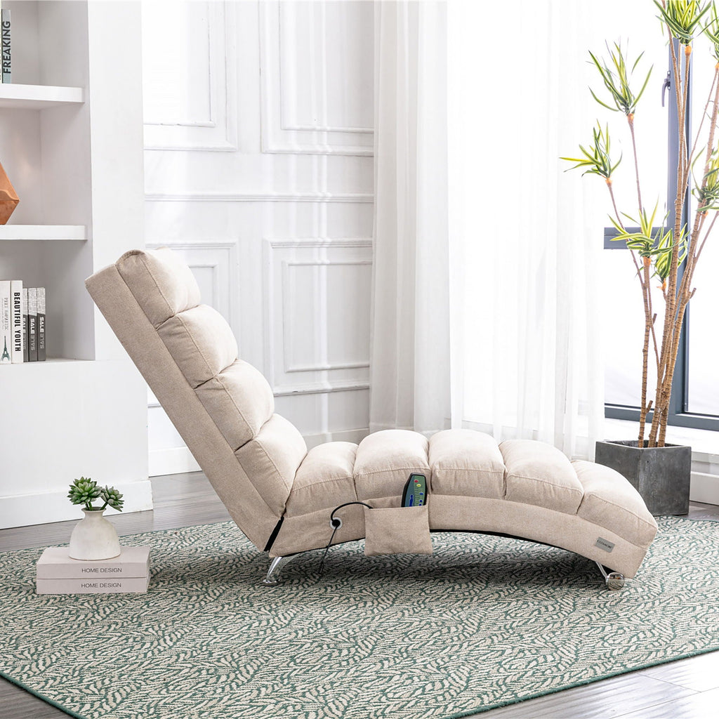 Massage Chaise Lounge Indoor, Ergonomic Electric Massage Lounger