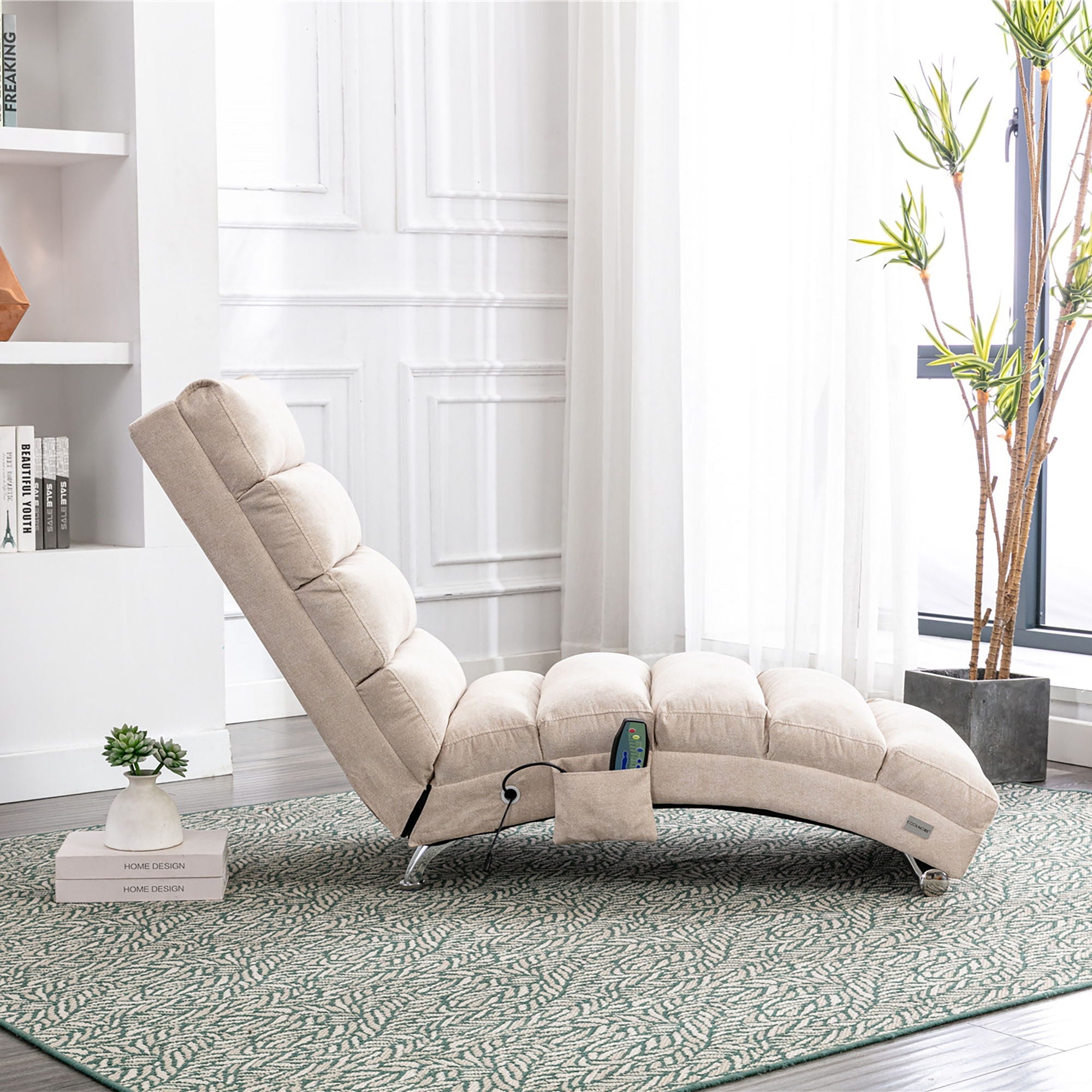 Massage Chaise Lounge Indoor, Ergonomic Electric Massage Lounger