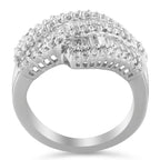 14K White Gold Diamond Cocktail Ring Band (1 3/4 Cttw, H-I Color, SI2-I1 Clarity) - Size 6-1/2