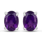 1.60 Carat Genuine Amethyst .925 Sterling Silver Earrings