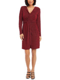Karen Kane Twist Front Dress Red