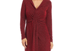 Karen Kane Twist Front Dress Red