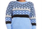 Karen Kane Jacquard Sweater Navy