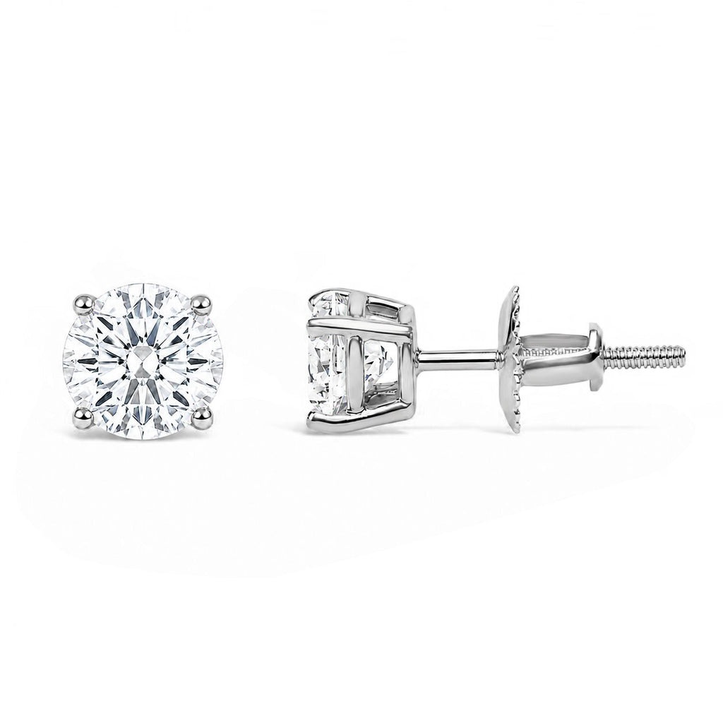 IGI Certified 14K Gold Lab Grown Diamond Solitaire Stud Earrings