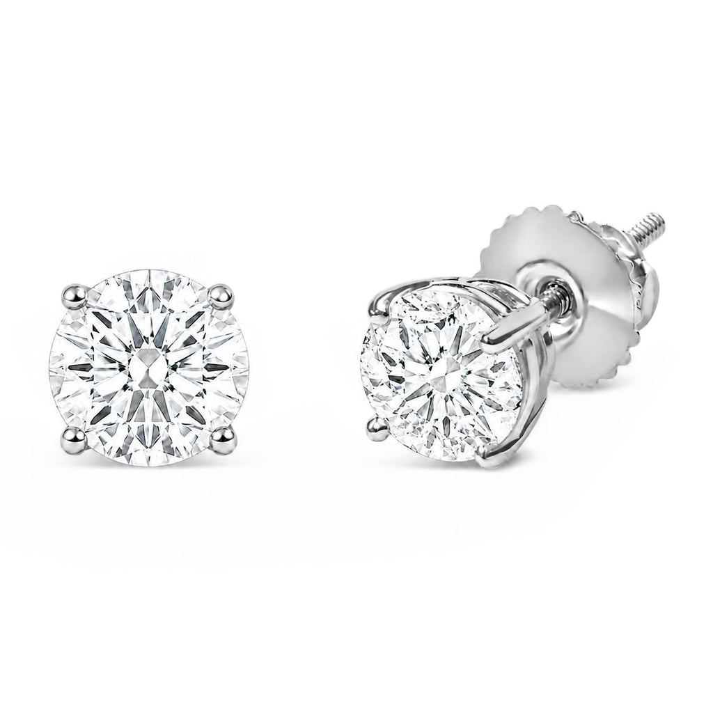 IGI Certified 14K Gold Lab Grown Diamond Solitaire Stud Earrings