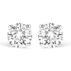 AGS Certified 14K White Gold 1.0 Cttw 4-Prong Set Brilliant Round-Cut Solitaire Diamond Push Back Stud Earrings (F-G Color, SI2-I1 Clarity)