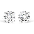 AGS Certified 14K White Gold 1.0 cttw 4-Prong Set Brilliant Round-Cut Solitaire Diamond Push Back Stud Earrings (G-H Color, I1-I2 Clarity)
