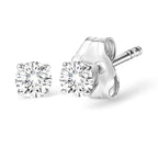 AGS Certified 14K White Gold 1.0 Cttw 4-Prong Set Brilliant Round-Cut Solitaire Diamond Push Back Stud Earrings (G-H Color, SI2-I1 Clarity)