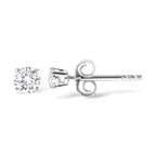 14K White Gold 1/2 Cttw Round Lab Grown Diamond Solitaire Stud Earrings