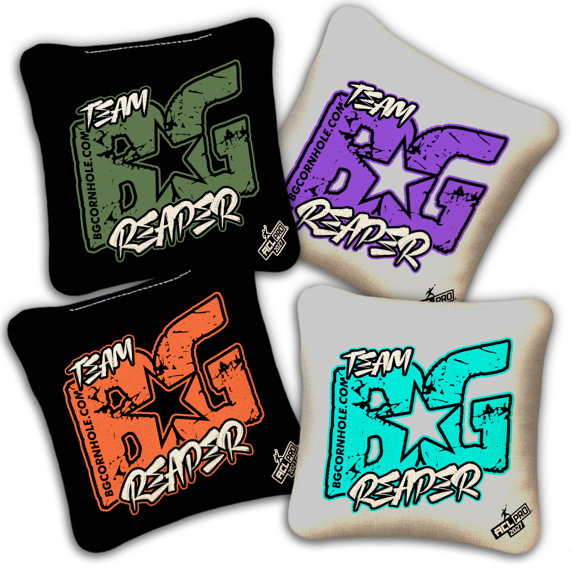 2027 ACL - BG REAPER “ESPN THROWBACK COLORMATCH" - Pro Stamped Cornhole Bags - SET OF 4 BAGS
