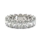 5 5/8 CTW Oval Lab Grown Diamond Couture Classic Eternity Ring 14K White Gold (G-VS)