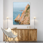 Cliff Divers Wall Art Canvas Print | Oceanfront Cliffs and Waves