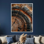 Abstract Tree Rings Wall Art Canvas Print, Wood Grain Rings Artwork