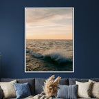 Ocean Wave Wall Art Canvas Print, Calm Coastal Nature Decor