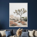 Joshua Tree Desert Wall Art Canvas Print, Minimal Southwest Landscape