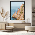 Cliff Divers Wall Art Canvas Print | Oceanfront Cliffs and Waves