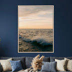 Ocean Wave Wall Art Canvas Print, Calm Coastal Nature Decor