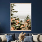 Fall Forest Wall Art Canvas Print | Soft Evergreen Woodland