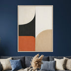 Geometric Abstract Wall Art Canvas Print, Orange Blue