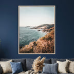 Coastal Cliffs Canvas Wall Art, Ocean Shoreline Photography
