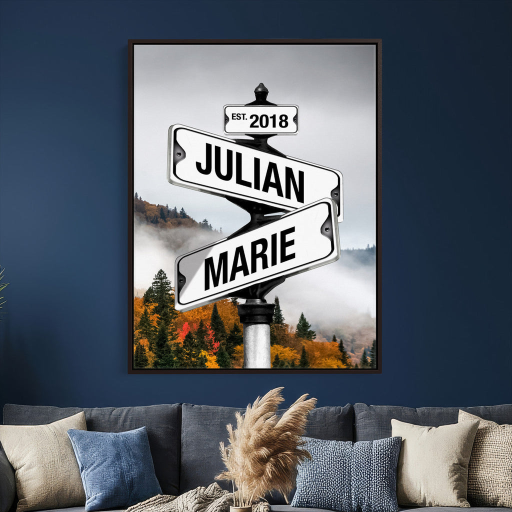 Personalized Street Sign Art Canvas Print