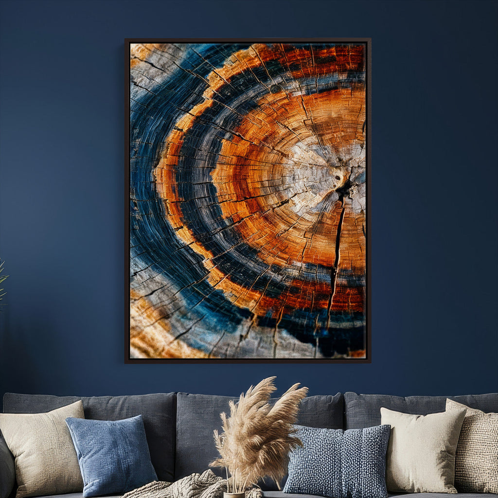 Abstract Wood Grain Canvas Print, Tree Ring Pattern Wall Art