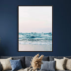 Ocean Wave Wall Art Canvas Print, Minimal Seascape
