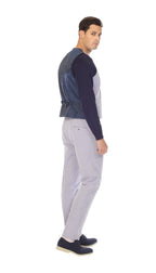 Men's Navy Double Breasted Seersucker Vest – Grant