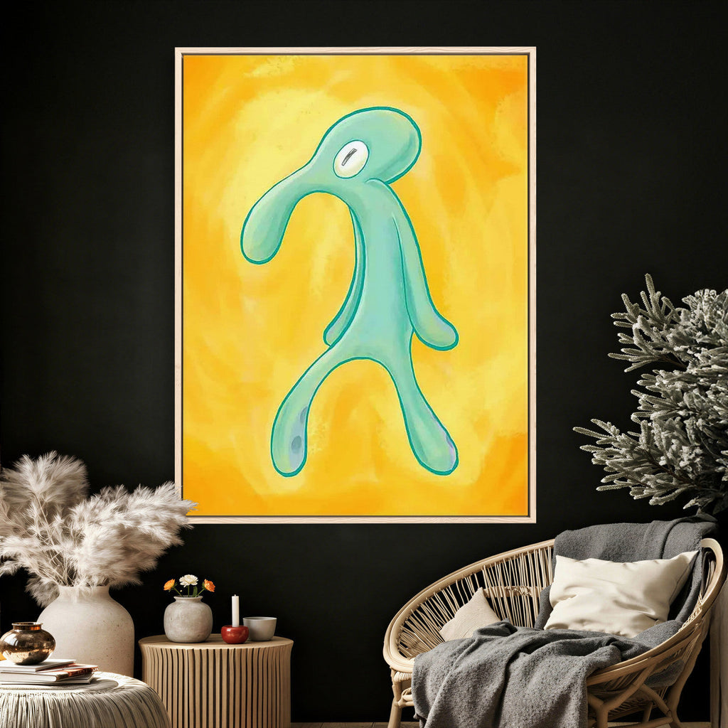Squidward Tentacles Wall Art Canvas Print | Bold and Brash