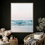 Ocean Wave Wall Art Canvas Print, Minimal Seascape