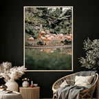 Flamingo Wall Art Canvas Print, Tropical Wildlife Scene