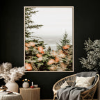 Fall Forest Wall Art Canvas Print | Soft Evergreen Woodland