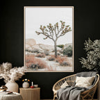 Joshua Tree Desert Wall Art Canvas Print, Minimal Southwest Landscape