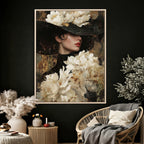 Glamour Woman Portrait Canvas Wall Art, Elegant Pastel Women Portrait
